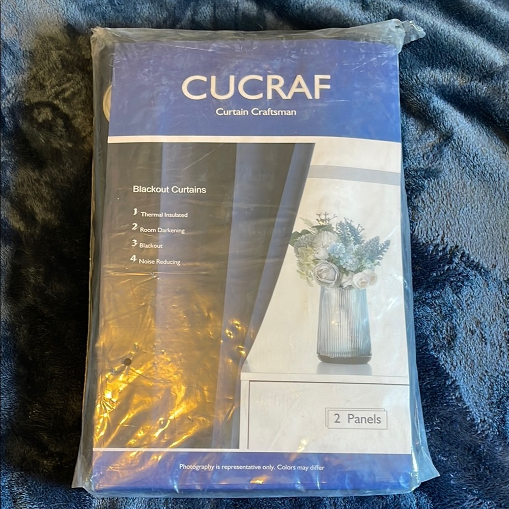CUCRAF Navy Blue Blackout Curtain Panels 95” Set of 2